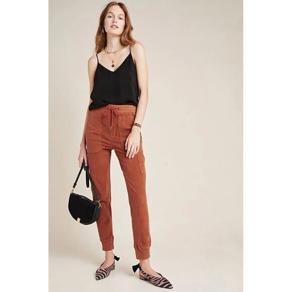 NWOT Anthropologie Leigh Corduroy Joggers Orange XS - Picture 1 of 8